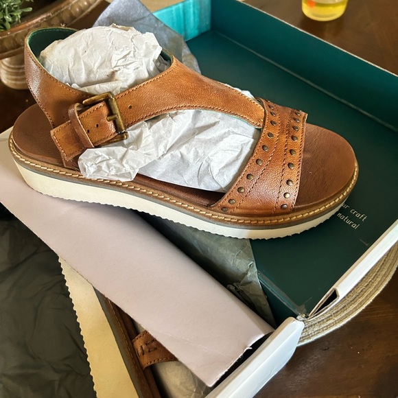 BED|STU Brown Leather Sandals with Perforated Straps - Picture 2 of 4